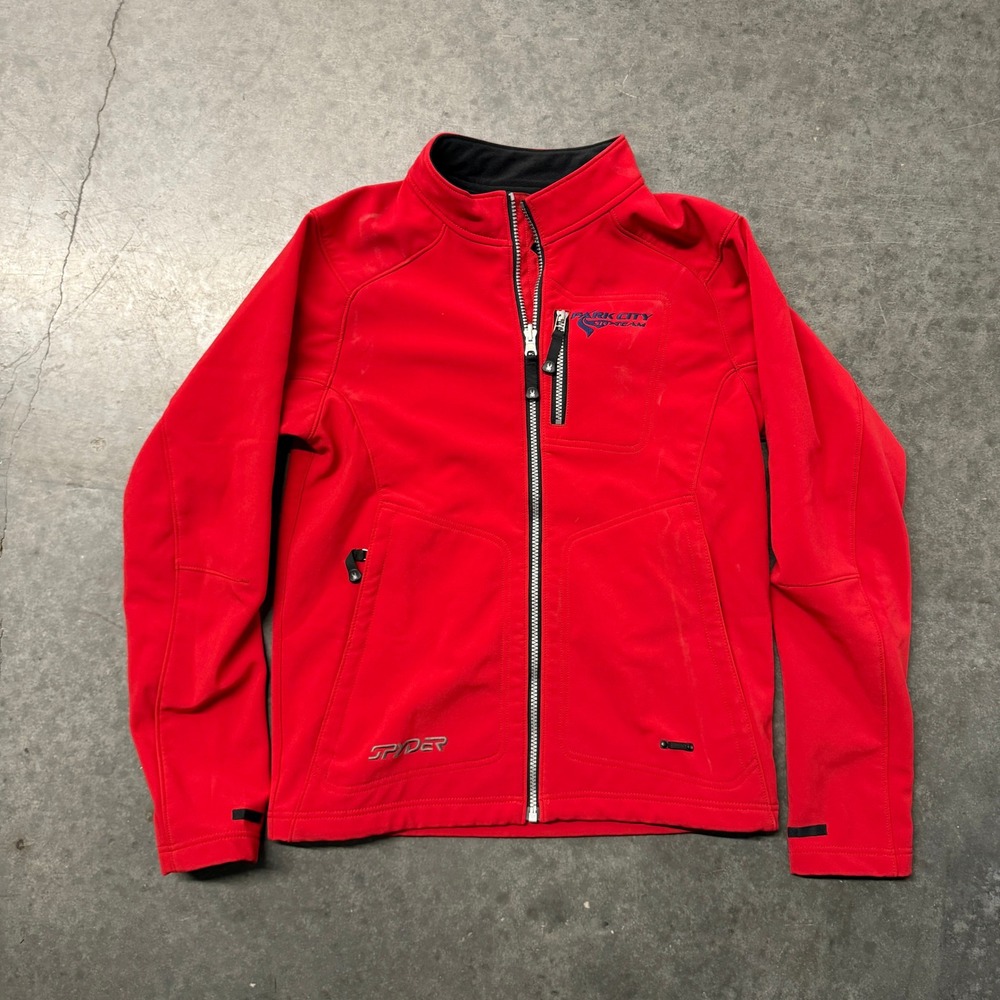Spyder Park City Ski Team Softshell Jacket Red Kids 18 Full Zip Fleece Lined